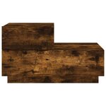 vidaXL Table de chevet avec lumières LED chêne fumé 70x36x40 5 cm