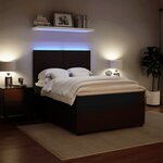 vidaXL Sommier à lattes de lit avec matelas Noir 140x200 cm Velours