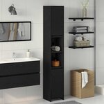vidaXL Cabinet de Salle de Bain Chêne noir 30 x 30 x 183 5 cm