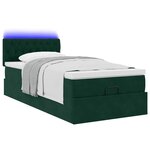 vidaXL Lit ottoman avec matelas et LED Vert foncé 80x200cm velours