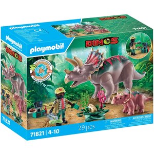 PLAYMOBIL 71821 - Tricératops avec bébé oeuf et explorateur