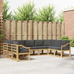 vidaXL Ensemble de canapés d'extérieur 9 pc Blanc et anthracite