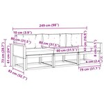 vidaXL Ensemble de canapés d'extérieur 3 Pièces Naturel et Anthracite