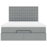 VidaXL Cadre de lit ottoman et matelas gris clair 140x200 cm tissu