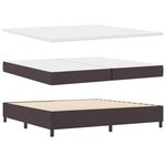 vidaXL Lit à ressorts avec tête de lit Marron foncé 200 x 200 cm tissu