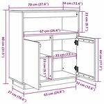 vidaXL Buffet Brun cire 70 x 34 x 80 cm Pin massif