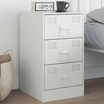 vidaXL Table de chevet blanc 34 5x39x62 cm acier