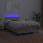 vidaXL Sommier à lattes de lit avec matelas LED cappuccino 120x190 cm