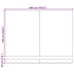 vidaXL Auvent Rétractable Bordeaux 300 x 200 cm tissu