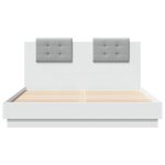 vidaXL Cadre de lit avec tête de lit et lumières LED blanc 140x200 cm
