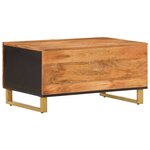 vidaXL Table basse marron et noir 80x50x40 cm bois de massif manguier