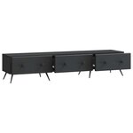 vidaXL Meuble TV avec tiroir Noir 147 x 34 5 x 30 cm Bois d'ingénierie