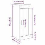 vidaXL Meuble mural Chêne noir 34 5 x 34 x 90 cm Bois d'ingénierie