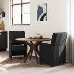 vidaXL Chaises de Salle à Manger avec Roues 2 Pièces Noir 57 x 67 x 95 cm