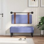 vidaXL Tête de lit suspendue Avec lumière LED Bleu denim PU antique