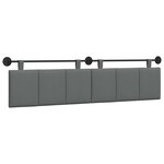 vidaXL Tête de lit suspendue Gris foncé Tissu