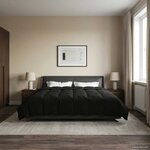 vidaXL Duvet d'hiver Matelassé Noir 200 x 200 cm Microfibre