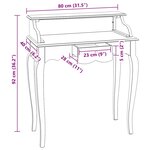 vidaXL Bureau d'écriture bois d'acajou massif 80x40x92 cm