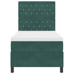 Lit Box Spring vidaXL avec Matelas Vert Foncé 90x200 cm Velours