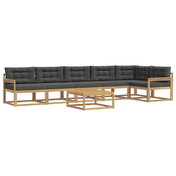 vidaXL Ensemble de canapés d'extérieur 7 pc Blanc et anthracite
