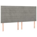 vidaXL Tête de lit à LED Gris clair 180x5x118/128 cm Velours