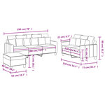 vidaXL Ensemble de canapés 3 Pièces avec coussins Jaune clair Tissu