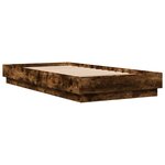 vidaXL Cadre de lit sans matelas avec lumières LED chêne fumé 75x190cm