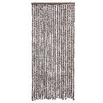 vidaXL Rideau anti-mouches marron et blanc 90x200 cm chenille