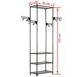 vidaXL Porte-vêtements Acier et tissu non-tissé 55x28 5x175 cm Noir