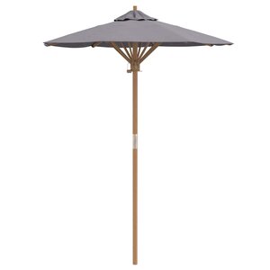 vidaXL Parasol de jardin Gris foncé Ø 270 x 260 cm Bambou