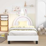 vidaXL Cadre de lit pour enfants avec tête de lit Blanc 90 x 200 cm PU