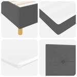 vidaXL Lit à Ressorts avec matelas Gris foncé 90 x 200 cm tissu