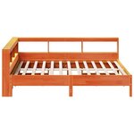 vidaXL Lit bibliothèque sans matelas cire marron 160x200 cm pin massif