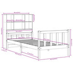 vidaXL Lit bibliothèque sans matelas cire marron 90x190 cm bois massif