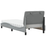 vidaXL Lit avec matelas gris clair 90x200 cm tissu