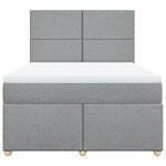 vidaXL Sommier à lattes de lit avec matelas Gris clair 140x190cm Tissu