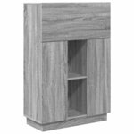 vidaXL Bureau avec porte Gris 71 5 x 31 5 x 106 5 cm Bois d'ingénierie