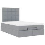 vidaXL Cadre de lit ottoman avec matelas gris clair 120x190 cm tissu