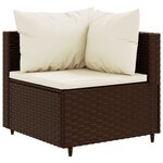 vidaXL Salon de jardin 5 Pièces avec coussins Marron Résine tressée