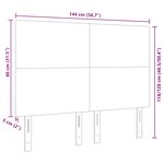 vidaXL Tête de lit Gris clair 144 cm Tissu en velours côtelé