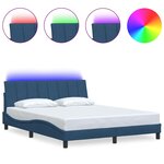 vidaXL Cadre de lit sans matelas bleu 160x200 cm tissu