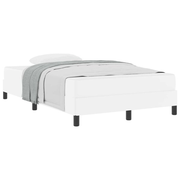 vidaXL Cadre de lit avec matelas Blanc pur 120 x 200 cm tissu