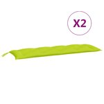 vidaXL Coussins de banc de jardin lot de 2 vert vif tissu Oxford