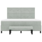 vidaXL Lit à Ressorts avec Matelas & Banc Gris Clair 180x200 cm Velours