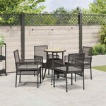 vidaXL Ensemble de salle à manger pour jardin 5 Pièces Noir Poly rotin