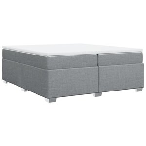 vidaXL Sommier à lattes de lit avec matelas Gris clair 200x200cm Tissu