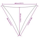 vidaXL Voile d'ombrage 160 g/m² triangulaire sable 4x4x4 m PEHD