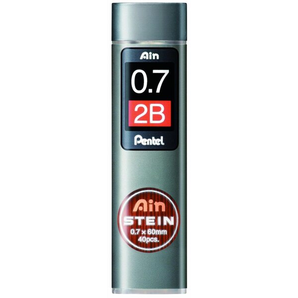 Etui de 40 mines 0 7 mm ain stein c277 dureté 2b x 12 pentel