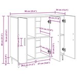 vidaXL Buffet Noir 90 x 34 x 80 cm Bois d'ingénierie