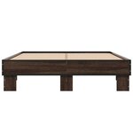 vidaXL Cadre de lit chêne marron 120x190 cm bois d'ingénierie et métal